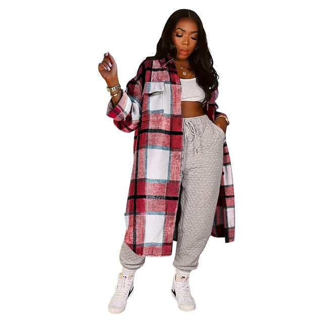 Elisa Elegant Checkered Coat