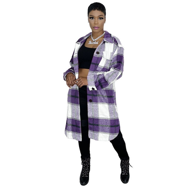 Elisa Elegant Checkered Coat