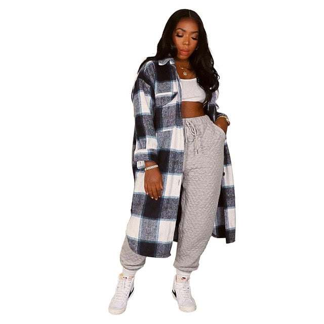 Elisa Elegant Checkered Coat
