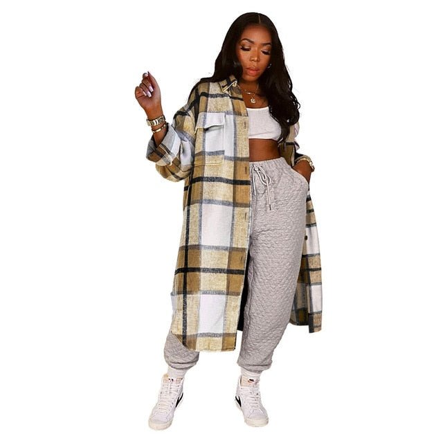 Elisa Elegant Checkered Coat