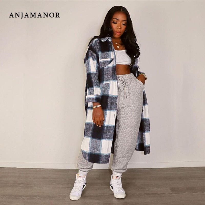 Elisa Elegant Checkered Coat