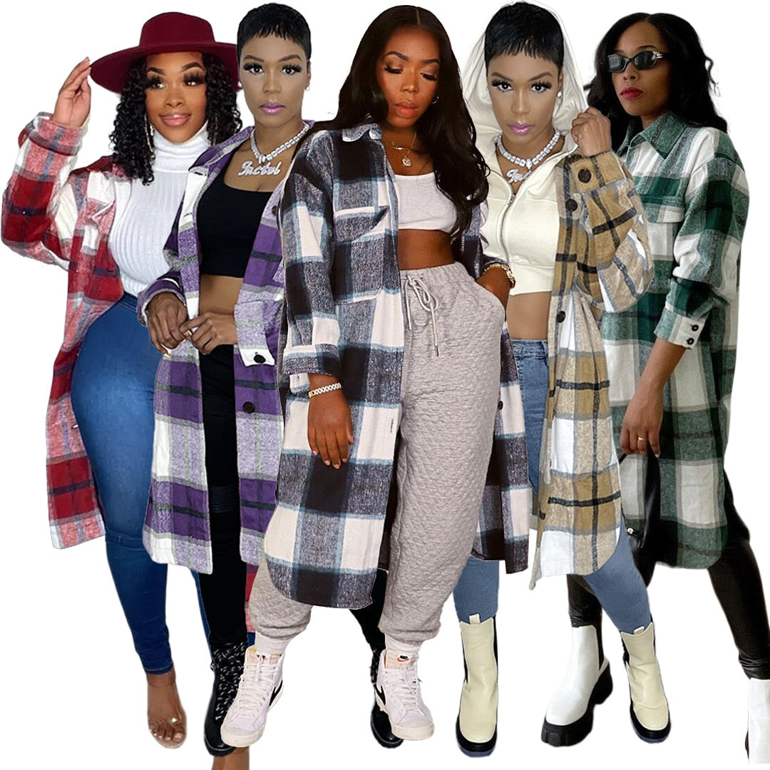Elisa Elegant Checkered Coat