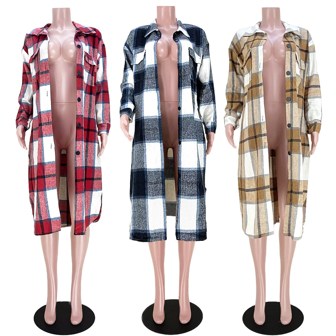 Elisa Elegant Checkered Coat