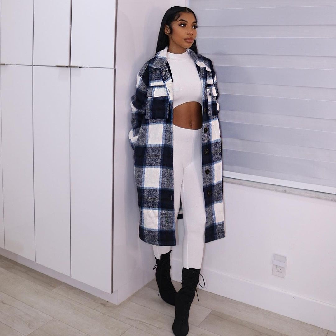 Elisa Elegant Checkered Coat
