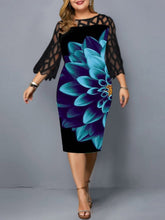 Load image into Gallery viewer, Beth Plus Size Elegant Print Pencil Dress
