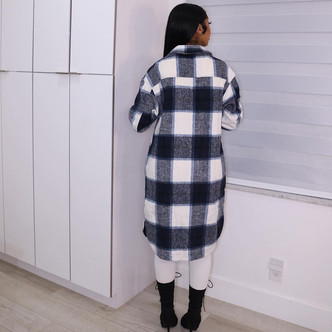 Elisa Elegant Checkered Coat