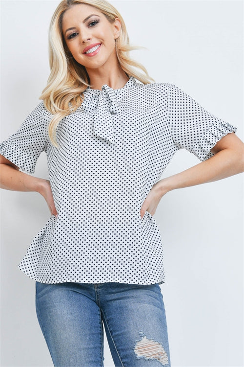 Ally Ivory With Dots Top
