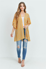 Load image into Gallery viewer, BREAR MUSTARD NAVY STRIPES CARDIGAN
