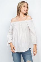 Load image into Gallery viewer, KATY TAUPE STRIPES TOP
