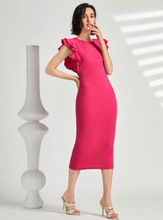 Load image into Gallery viewer, Kiara Ruffle Trim Fitted Dress
