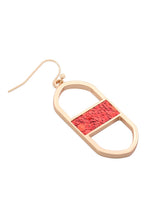 Load image into Gallery viewer, Ryta Oval Drop Earrings-Gold Red
