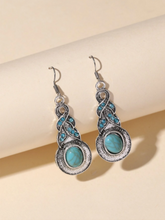 Load image into Gallery viewer, TURQUOISE VINTAGE ALLOY EARRINGS
