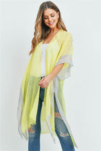 Load image into Gallery viewer, YELLOW TWO-TONE TRIM SOLID KIMONO
